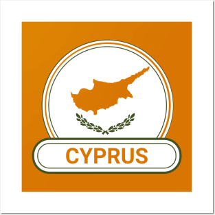 Cyprus Country Badge - Cyprus Flag Posters and Art